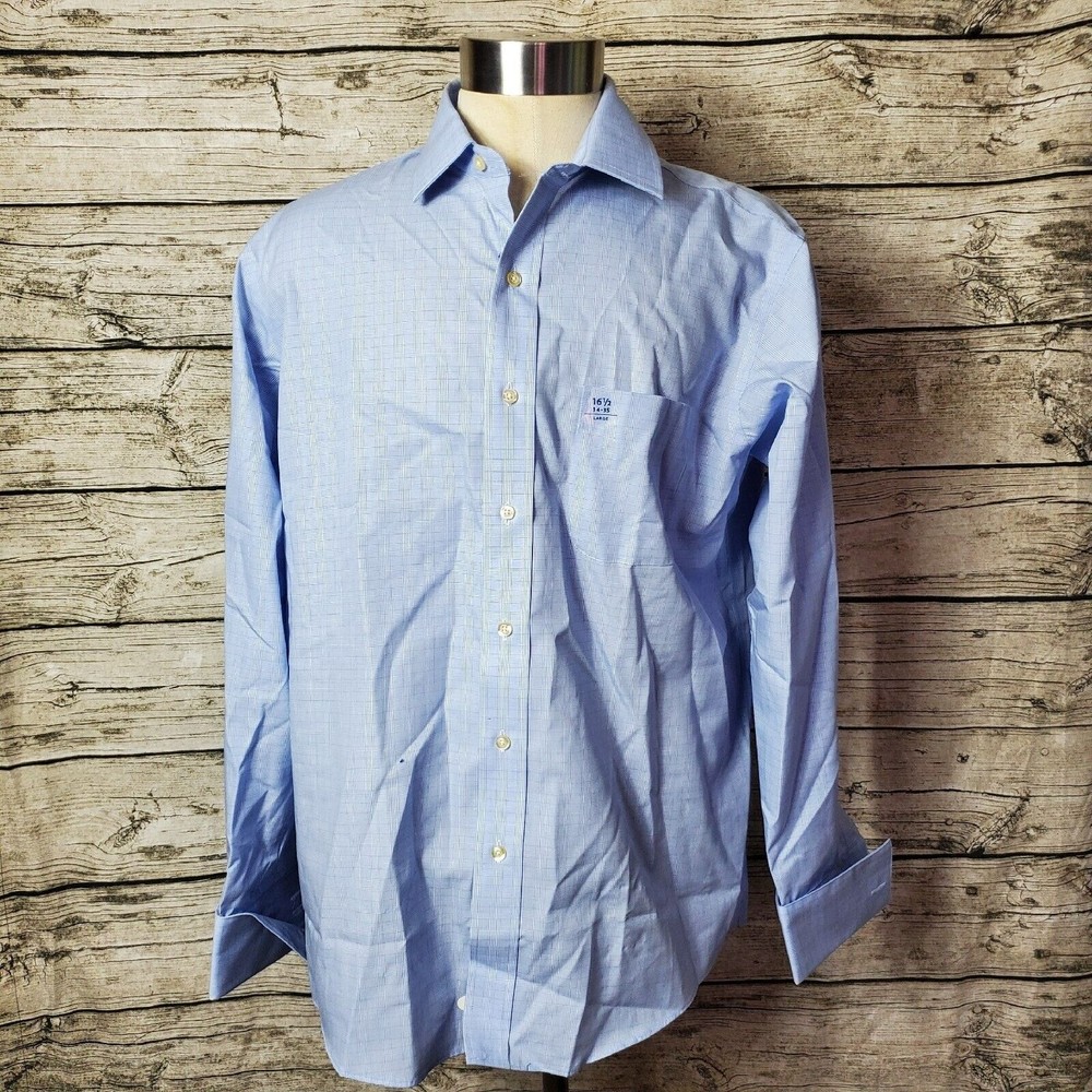 Club Room Easy Traveler Iron Free Long Sleeve Button Down Shirt Size Large
